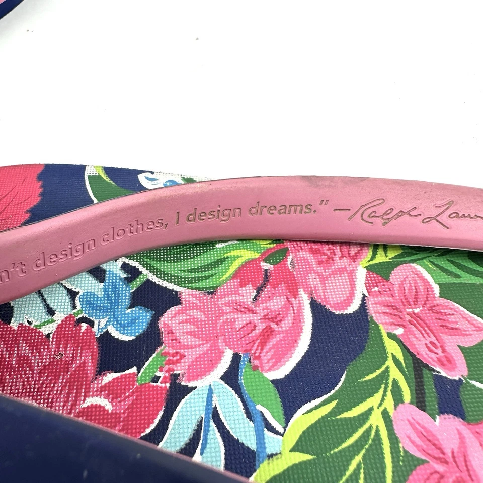 Шлепанцы с болтами Polo Ralph Lauren 13–14 темно-синие садовые с цветочным рисунком тропические сандалии мужские - Изображение 4 из 4