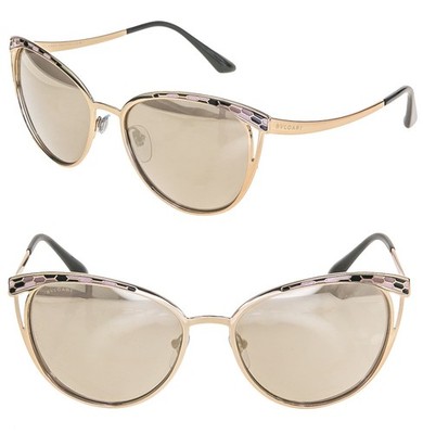 Bvlgari Serpenti BV6083 Rose Gold Mirror Snake Scales Metal Sunglasses 6083