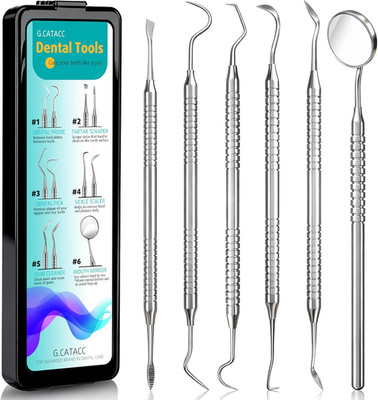 Dental Tools, Dental Pick for Teeth Cleaning, Stainless Steel Hygiene Kit with T