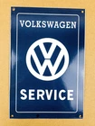 VINTAGE 12x8" VW VOLKSWAGEN SERVICE DEALER GAS STATION PORCELAIN OIL SIGN