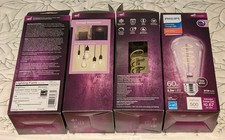 4pk Philips Dimmable Vintage LED Soft White Clear 5.5W/60W ST19 Edison Bulb