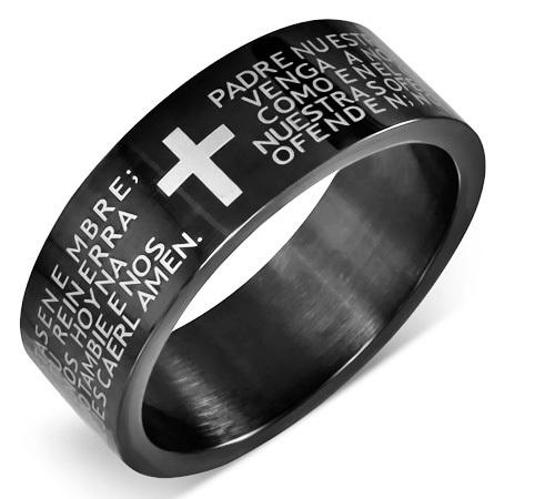 Pendentif Croix BAGUE ANNEAU POUR HOMME FEMME ADO ACIER PLAQUE