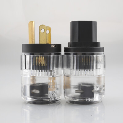 Hifi Gold Plated Audio Grade US AC Schuko Power Connector Plug IEC Female Plug