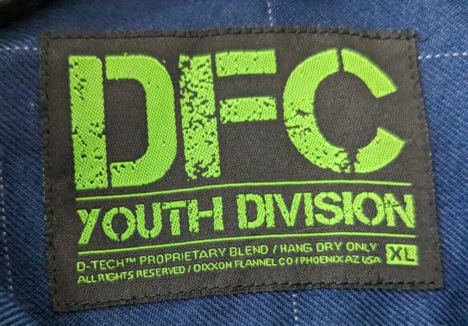 Camisa Dixxon Franela DFC División Juvenil Niños Talla XL Azul Manga Larga Abotonada Foto 4 de 4