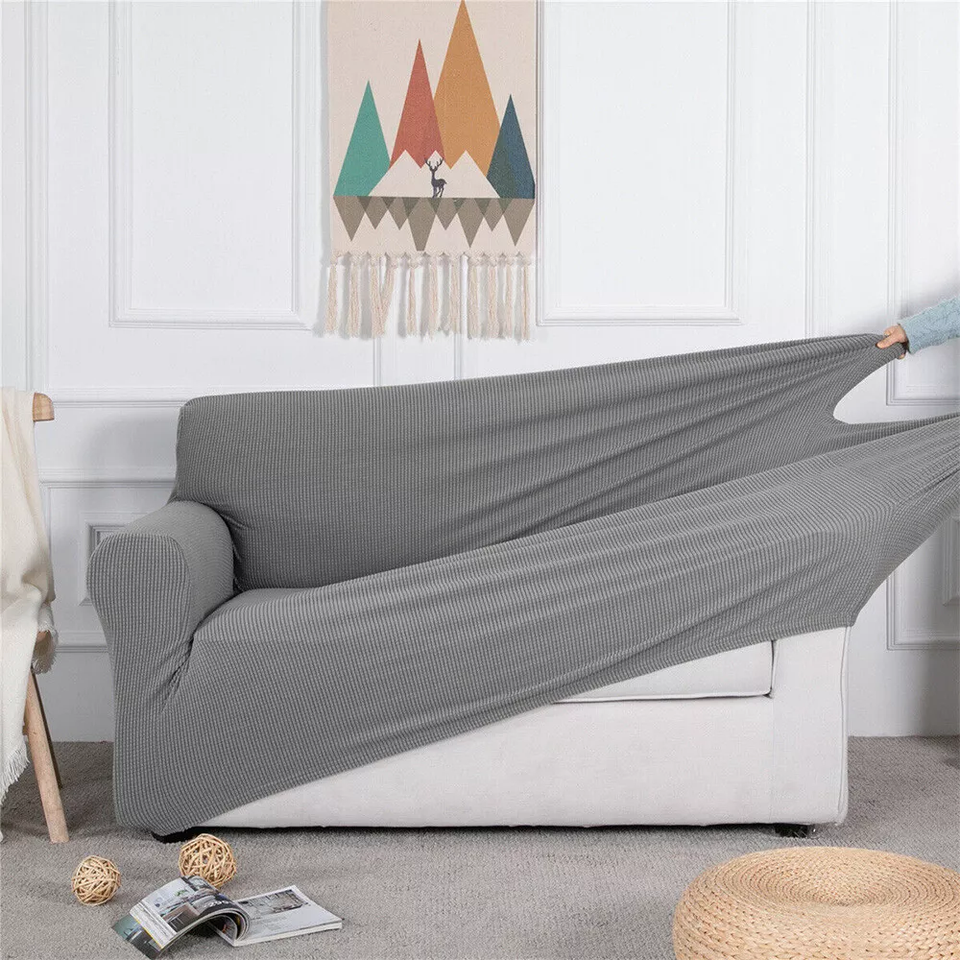 1/2/3 Seater Slipcover Solid Color Sofa Covers Stretch Couch Furniture