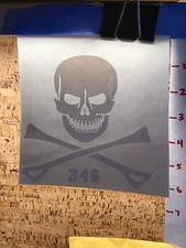 Skull With Crossbones - White - Vinyl Sticker Decal - Y7-1.115