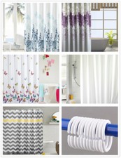 New Waterproof Polyester Shower Curtain 70" x 70"  12 Hooks