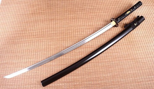 51.2''9260 Spring Steel Japanese Nodachi Sword Brass Tsuba Black Full Tang Sharp - Picture 11 of 11