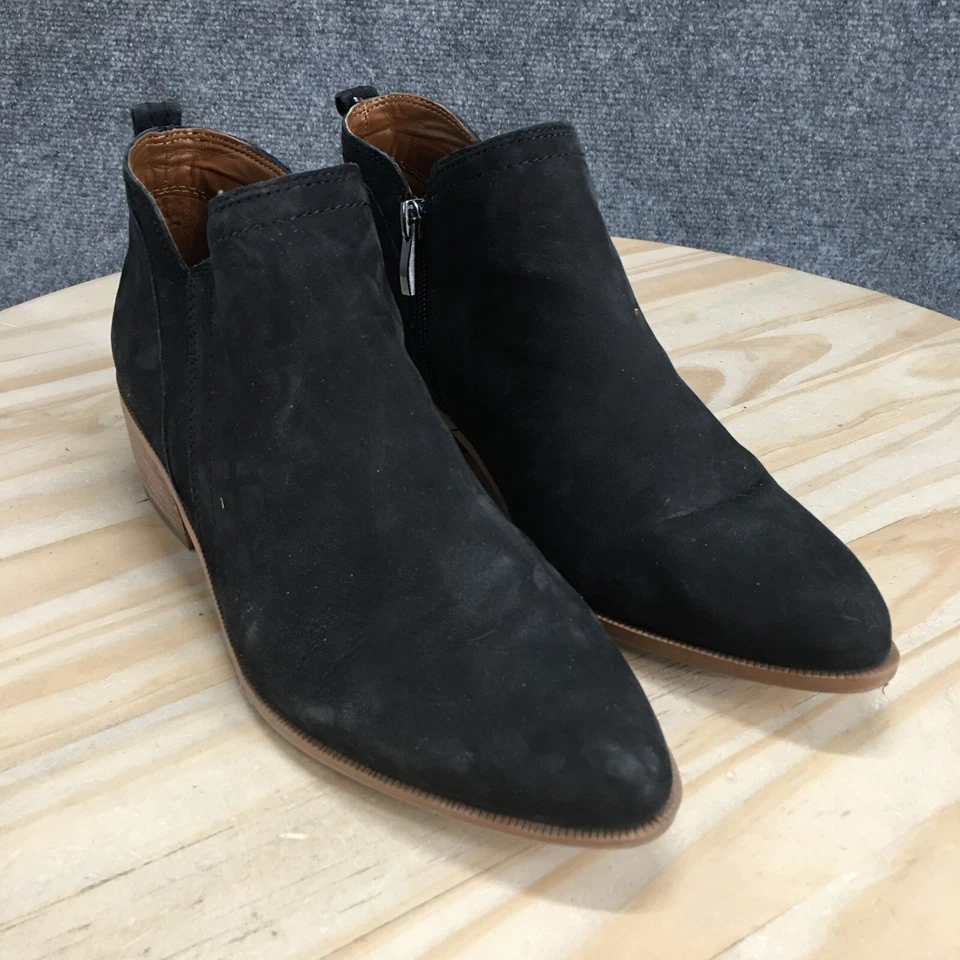 Franco Sarto Botas Mujer 8.5 M Laslo Botín Cuero Negro Informal Bloque Foto 3 de 4