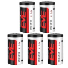 5pcs 3.6V ER26500 8500mAh Non-rechargeable Li-ion Battery without Plug