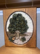 Vintage Fiber Art Tree Textile Weaving Wall Hanging Macram  3D Effects 14  