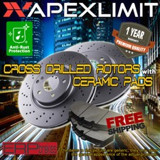 Front 2 Cross Drilled Rotors 4 Ceramic Pads For 2003 - 2005 Mazda 6