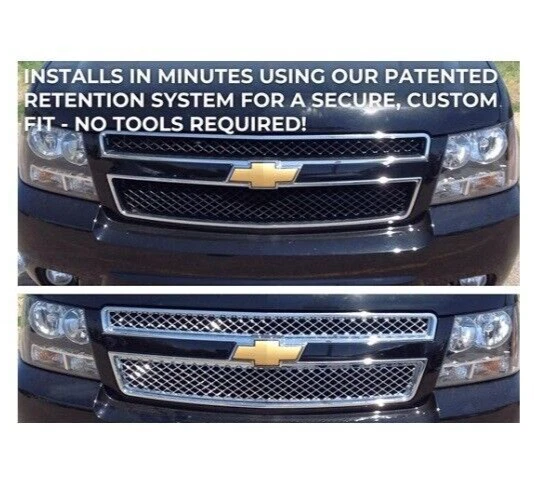 Inserto de rejilla de malla cromada a presión Chevy Tahoe Suburban Avalanche 2007-2014 Foto 4 de 4