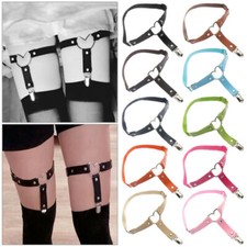 2pcs Faux Leather Heart Leg Garter Straps Gothic Accessories Thigh Harness Belt