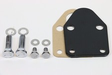 Sbc Black Fuel Pump Block Off Plate With Bolts Gasket 327 350 383 400 Sb Chevy