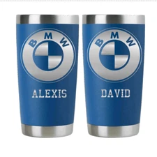 BMW TUMBLER, PERSONALIZED LASER ENGRAVED STAINLESS STEEL TUMBLER