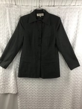Hanna Women Button Up Size 10 Black Long Sleeve Blazer Jacket (some Piling)