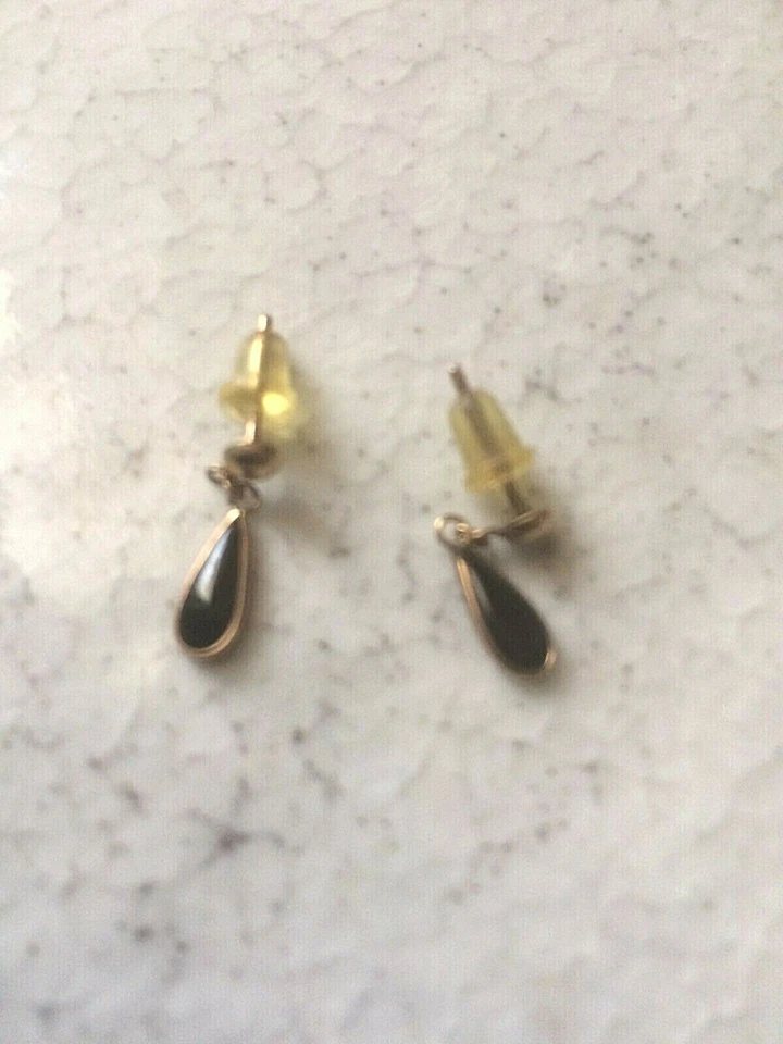 Orecchini donna in oro 9 kt pendenti con pietra in onice di piccole dimensioni - Immagine 4 di 4