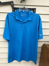 Nike GOLF style 637167 Dri Fit vertical mesh polo mens BLUE size L