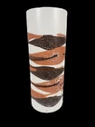 Royal Haeger Cylinder Vase 10.5 in Earth Wrap Crackle Lava Glaze Brown Orange