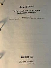 HP 83750-90003 83751A/B and 83752A/B Synthesized Sweepers Service Guide