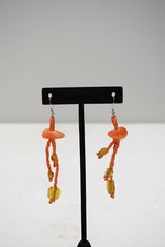 Earrings Orange Beaded Earrings