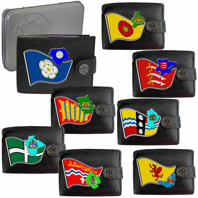 England County Geldbörse personalisiert englische Leder Flagge Karte Herren Geschenk Dose RFID