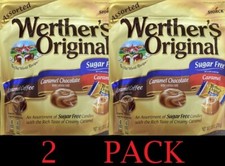 2x Werther’s Original SIN AZÚCAR Rama CARAMELO CAFÉ CHOCOLATE DURO Caramelo 7.7oz