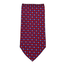 VTG Brooks Brothers Makers All Silk Neck Tie Made USA Red Diamond Floral Mens