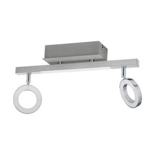 Image of Wall Spot Light Aluminium Chrome Shade Satined Plastic Bulb LED 2x3.2W 1x3.3W