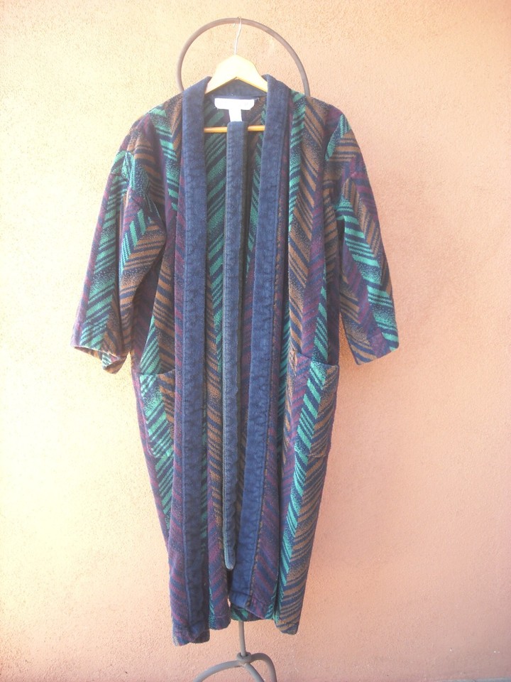 PERRY ELLIS Vintage Mens Short Sleeve Short Length Bathrobe Size O