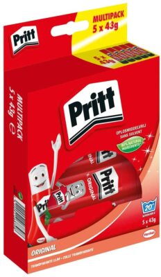 PRITT KLEBESTIFT ORIGINAL - MULTIPACK - 5 x 43g - LÖSUNGSMITTELFREI