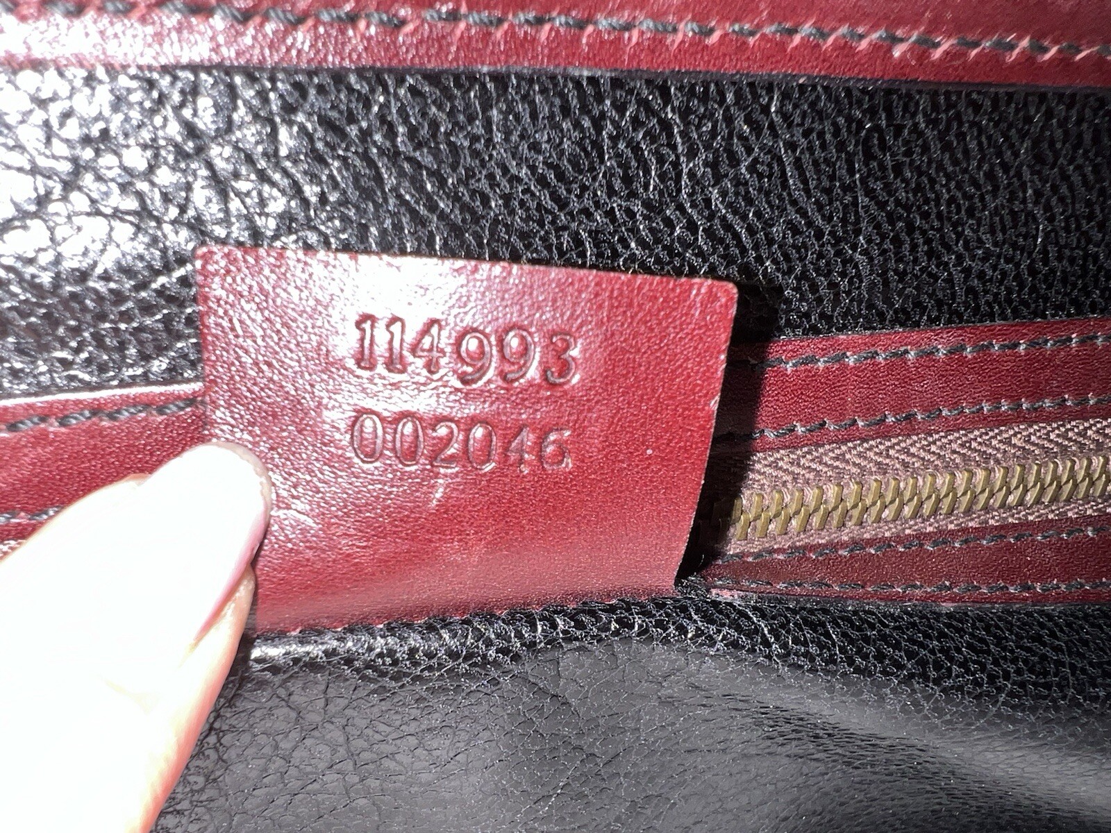 Auth.GUCCI black python/burgundy Leather Shoulder… - image 18