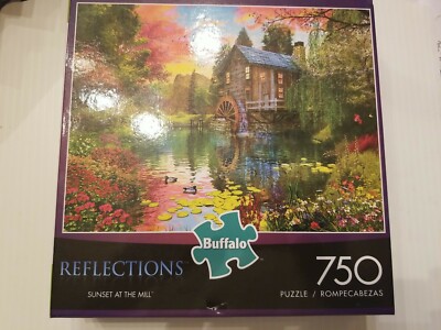 BUFFALO 750 PIECE JIGSAW PUZZLE, REFLECTIONS SUNSET AT THE ...