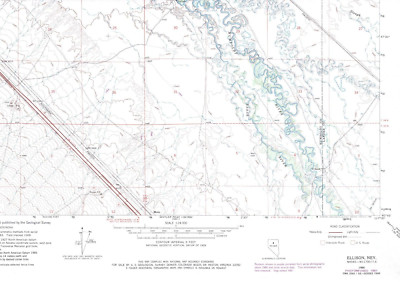 Ellison, Nevada 1966 Vintage USGS Topo Map 7.5 Quadrangle Topographic