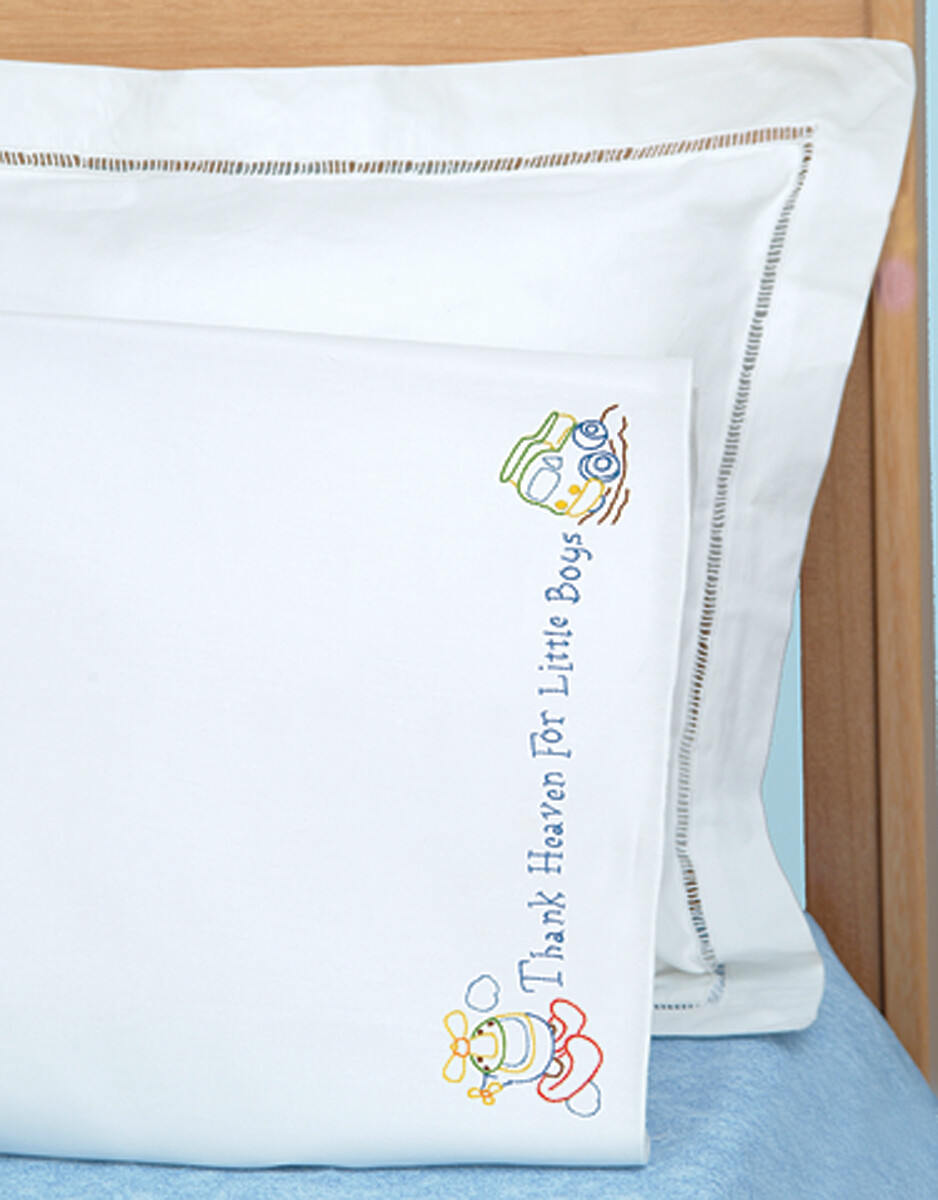 Funda De Almohada Infantil Bordada Con Borde Blanco Perle - Diseño Estampado Para Niños Pequeños