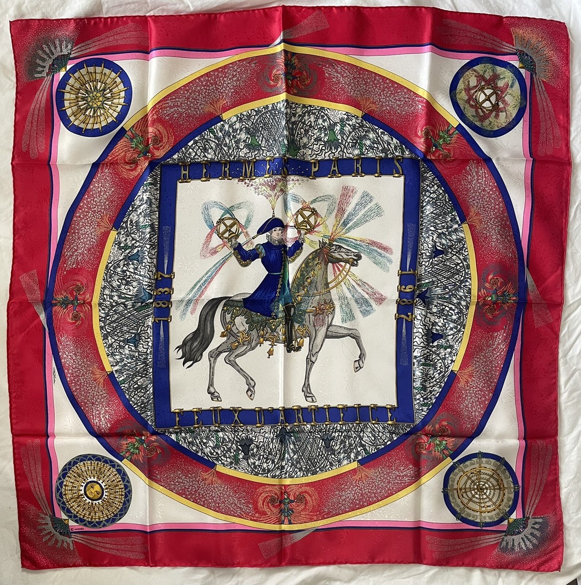 HERMES FEUX D'ARTIFICE スカーフ 1993年製　エルメス HERMES FEUX D'ARTIFICE SCARF MINT | eBay