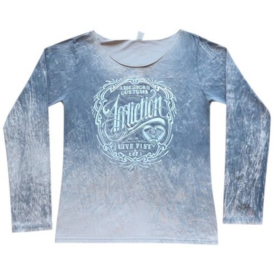 Women's Affliction Lava Wash Vintage Live Fast Scoop T-Shirt Top Tee Y2K XXL