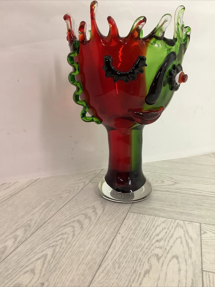 Huge 30cm Art Glass Picasso Tribute Grotesque Abstract Glass Vase @chu#H - Image 4 of 4