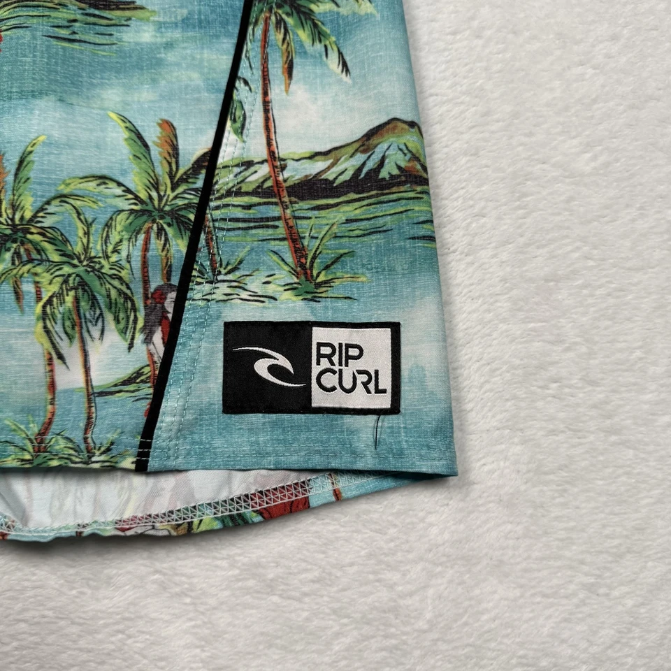 Rip Curl Shorts Mens 36 Blue Hawaiian Hula Tropical Boardshorts Swim Surf Cargo - Image 2 of 4