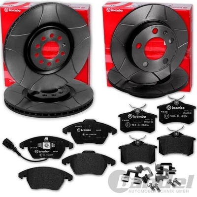 Brembo Disques De Frein Rainurés + Plaquettes Avant Arrière Audi A1 VW Polo 6R - Photo 1/4