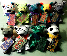 Lot of 9 Grateful Dead Bean Bears 7  w/ Name Tag bear