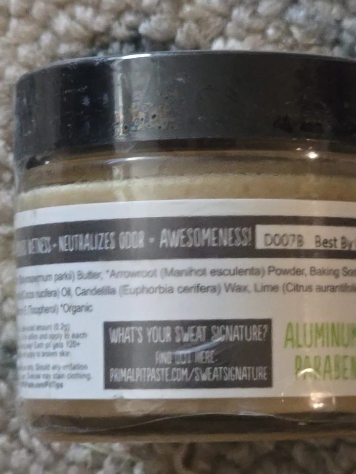 Primal Pit Paste Coconut Lime Natural Deodorant Paste 2 OZ Glass Jar Foto 3 de 4