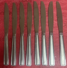 Pfaltzgraff Delano Frost Stainless Flatware Set of 8 Better Dinner Knives EUC