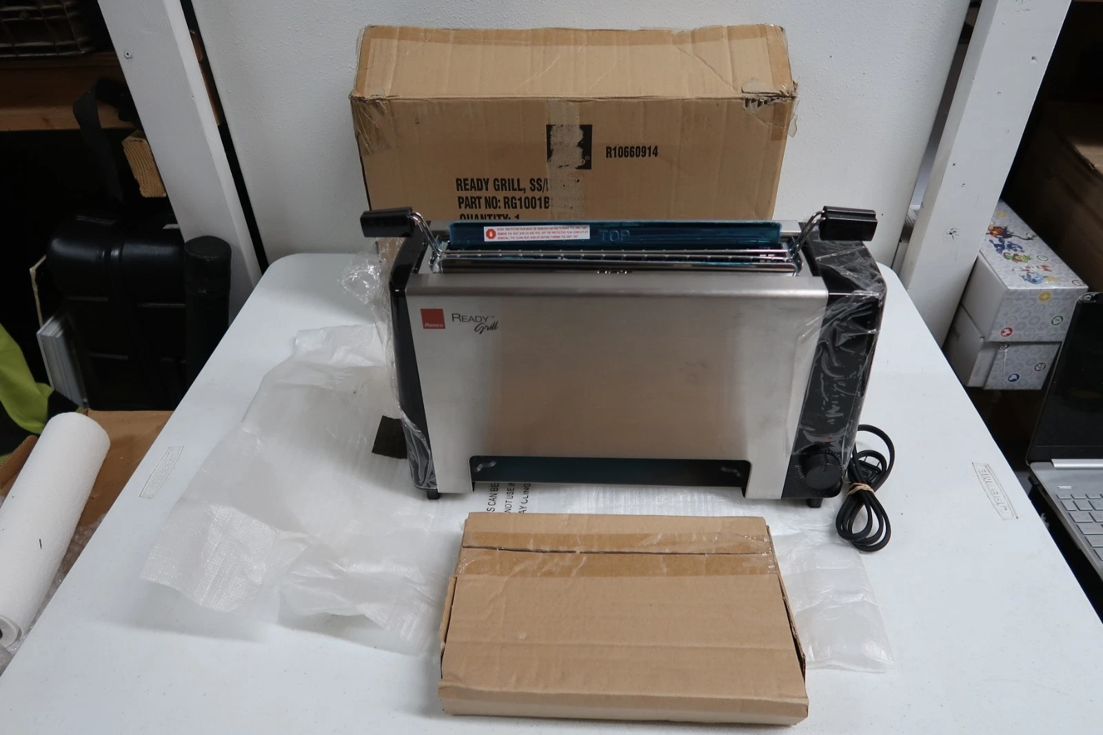 ✅Ronco Ready Grill Indoor Smokeless Vertical Space Saver R10660914 SS Open Box