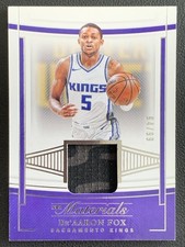 De'Aaron Fox 2020-21 Panini National Treasures NBA Materials Jersey /99 #NBA-DAF
