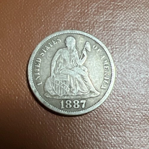 1887-S Liberty Seated Silver Dime.  Fine+ Condition.