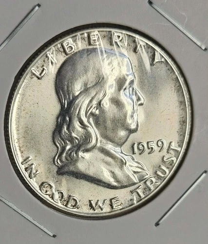1959 Ben Franklin SILVER GEM PROOF Half Dollar USA Collector Coin Date  Mint 90%