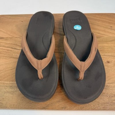 New Womens Reef Cushion Cloud Espresso Thong Flip Flops Sandals Size 11 M