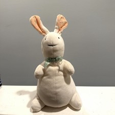 Vintage Eden Pat the Bunny Large White Plush Stuffed Animal with Blue Bow
